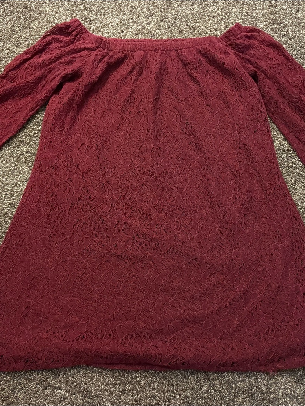 Women's Miami Burgundy Lace Off-Shoulder Blouse